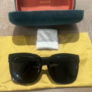 Gucci Black Sunglasses with Gold Accents